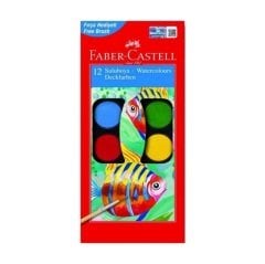 Faber Castell Sulu Boya 12 Renk Küçük Tablet Redline