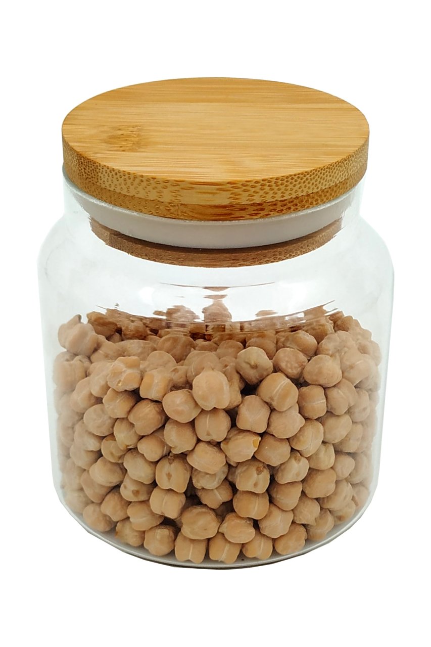 Kavanoz Cam Bambu Kapaklı 400ml KVN12