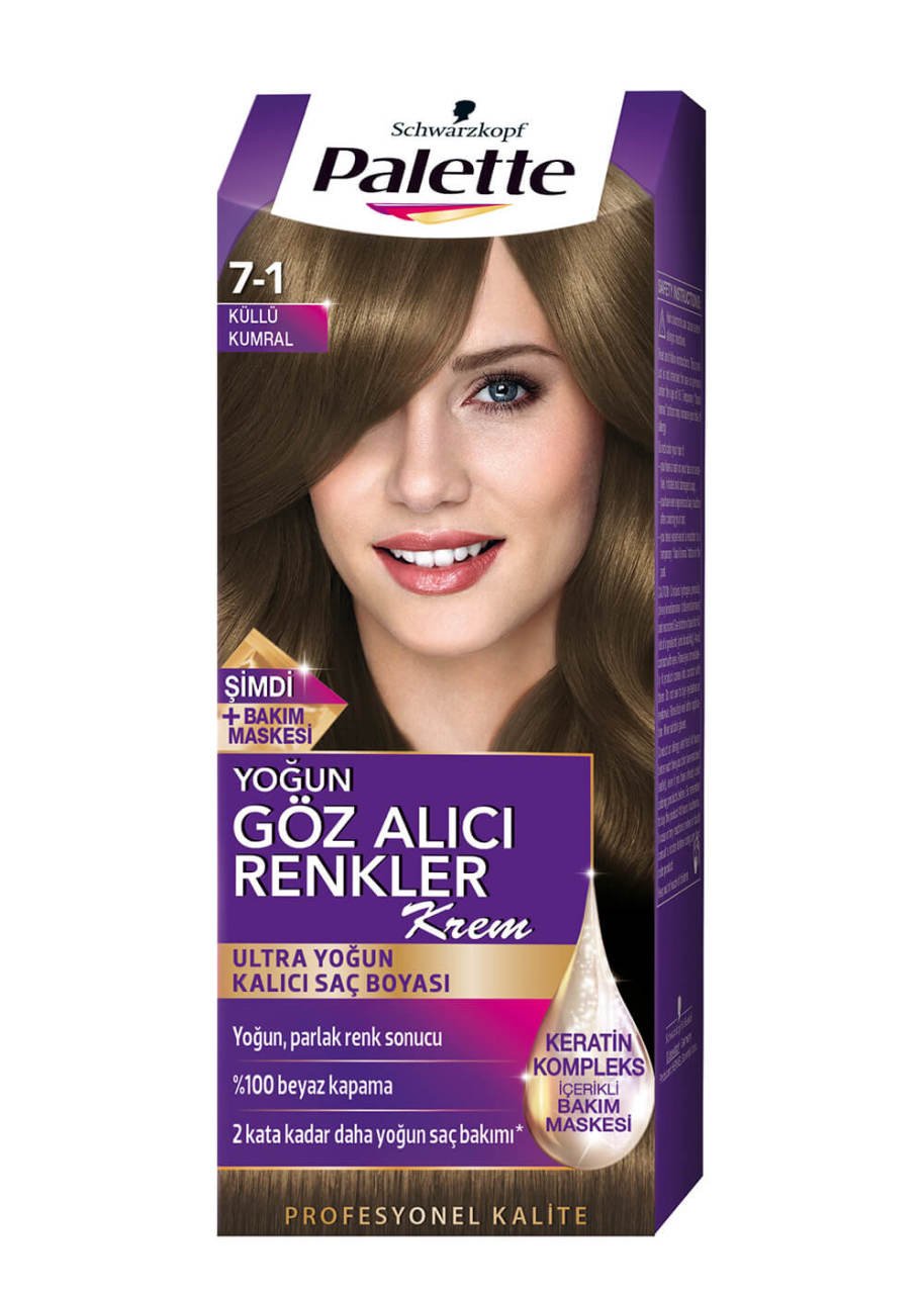 Palette Saç Boyası Yoğun Göz Alıcı Renkler 7-1 Küllü Kumral